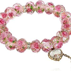 Betsey Johnson Womens Heart Charm Bracelet